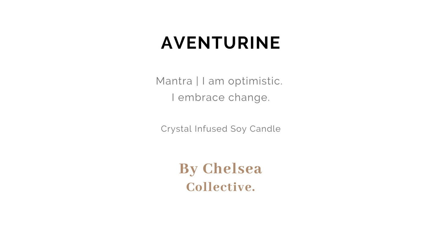 Aventurine Crystal Candle | Extra Large | 80+ Hours Burn Time