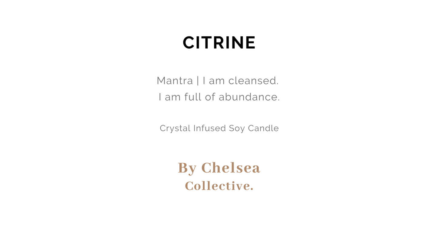 Citrine Crystal Candle | Large | 50+ Hours Burn Time
