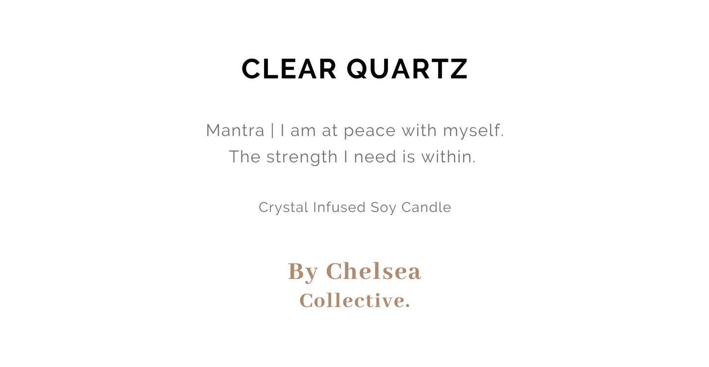 Clear Quartz Crystal Candle | Large | 50+ Hours Burn Time