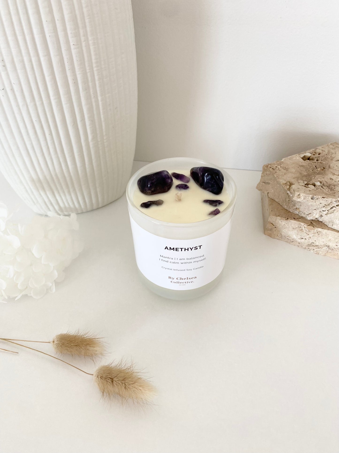 Amethyst Crystal Candle | 50+ Hours Burn Time