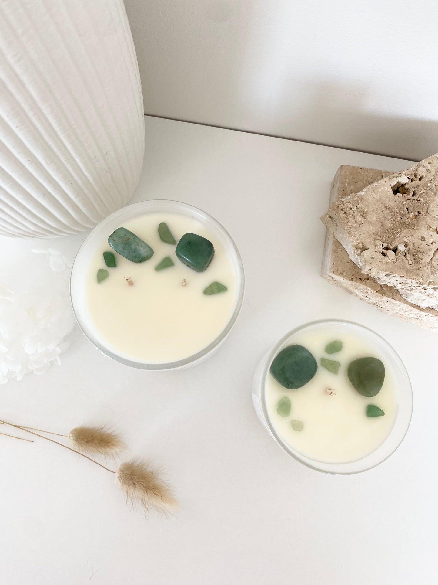 Aventurine Crystal Candle | Extra Large | 80+ Hours Burn Time