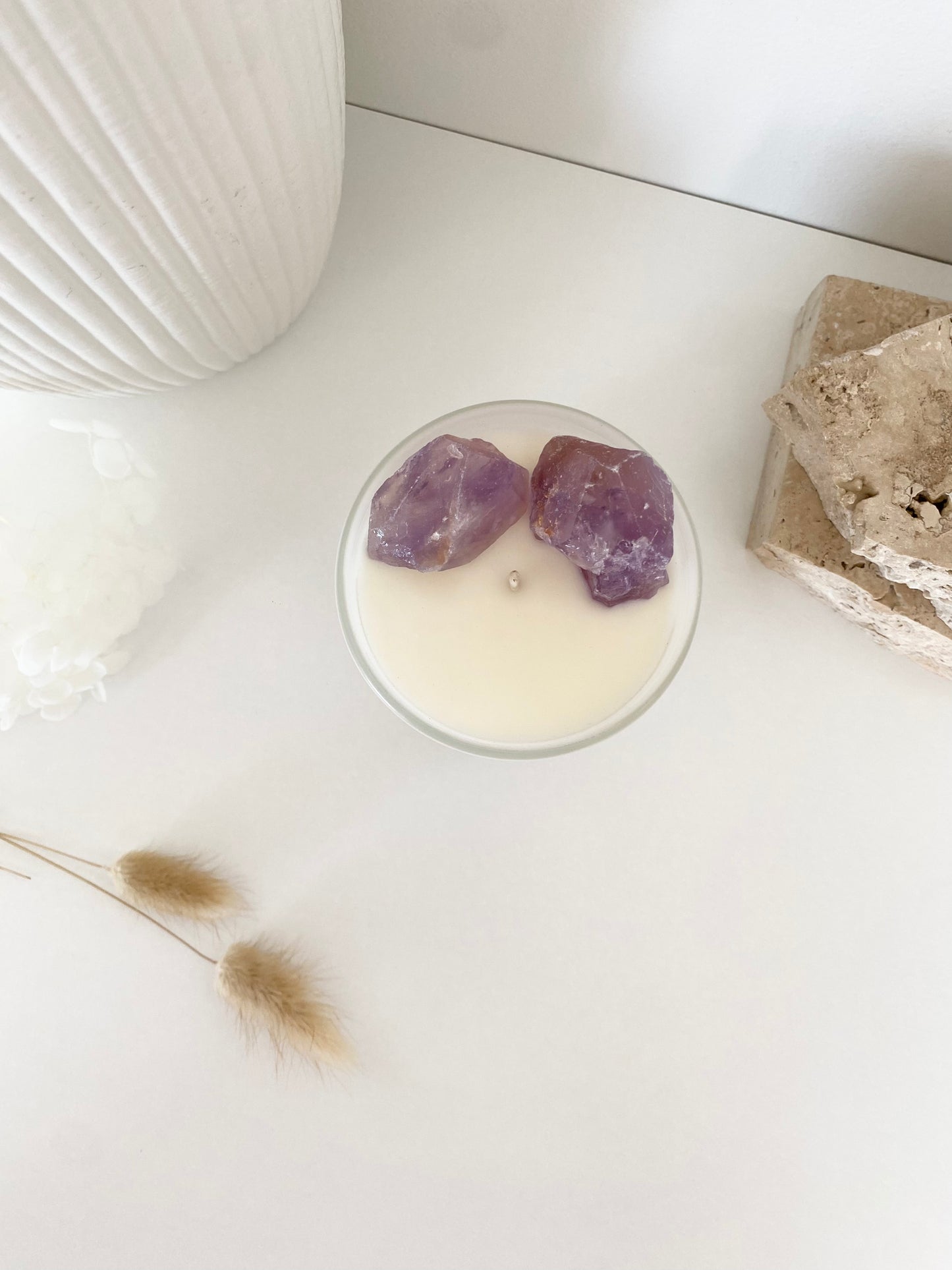 Amethyst Crystal Candle | Large | 50+ Hours Burn Time