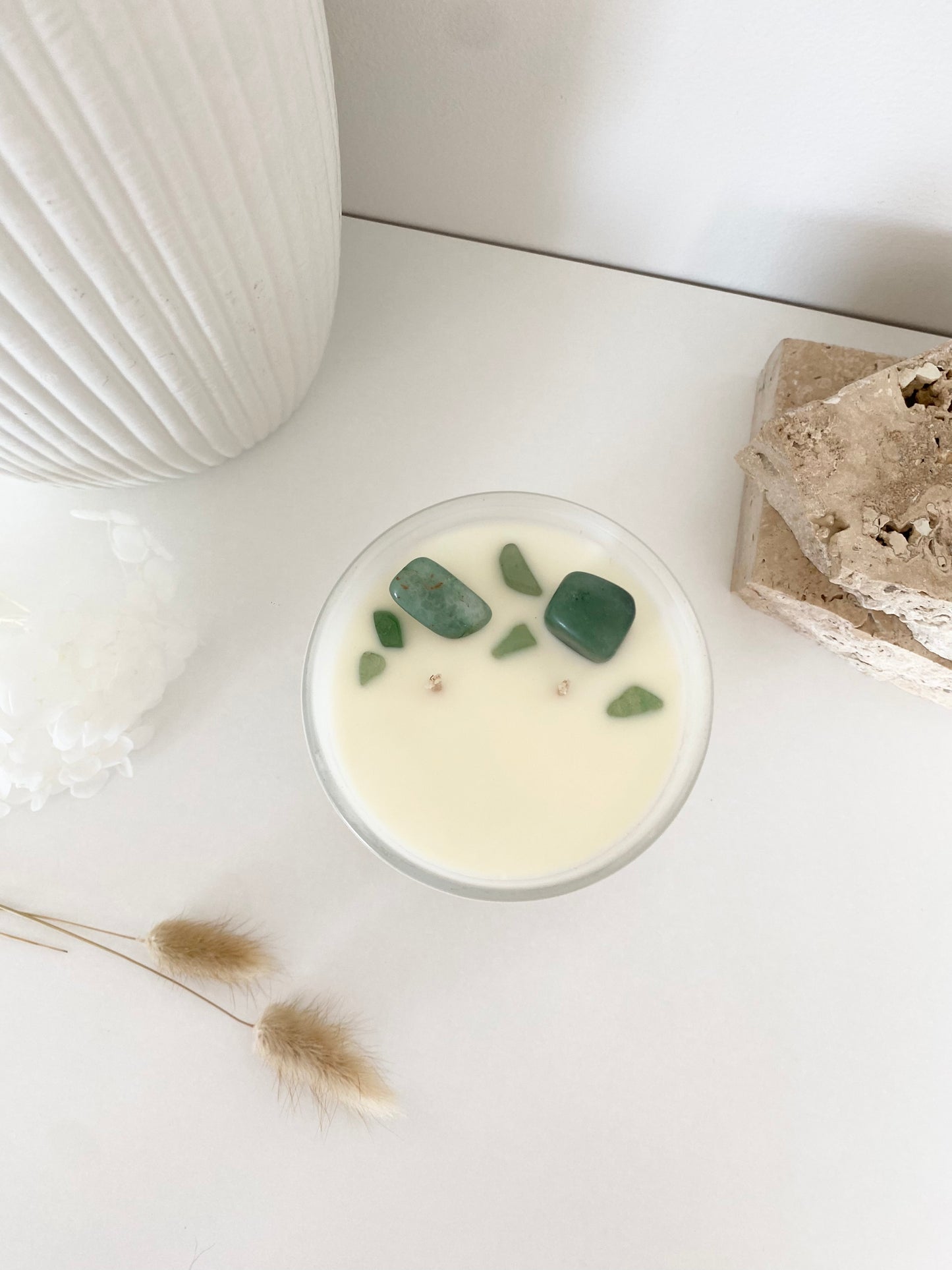 Aventurine Crystal Candle | 50+ Hours Burn Time