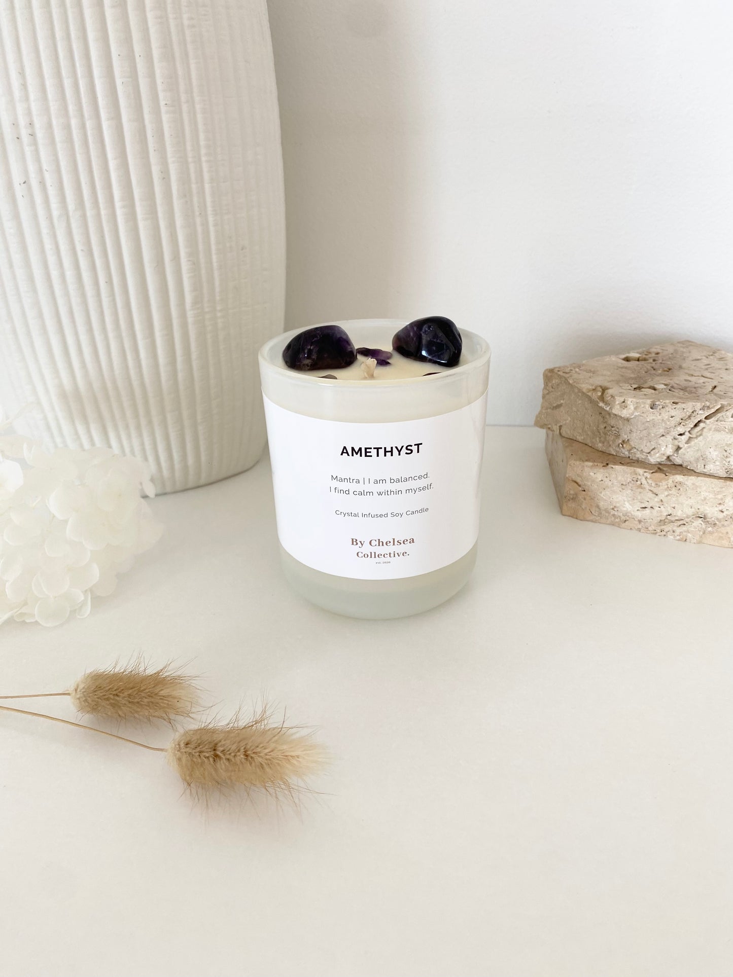 Amethyst Crystal Candle | 50+ Hours Burn Time