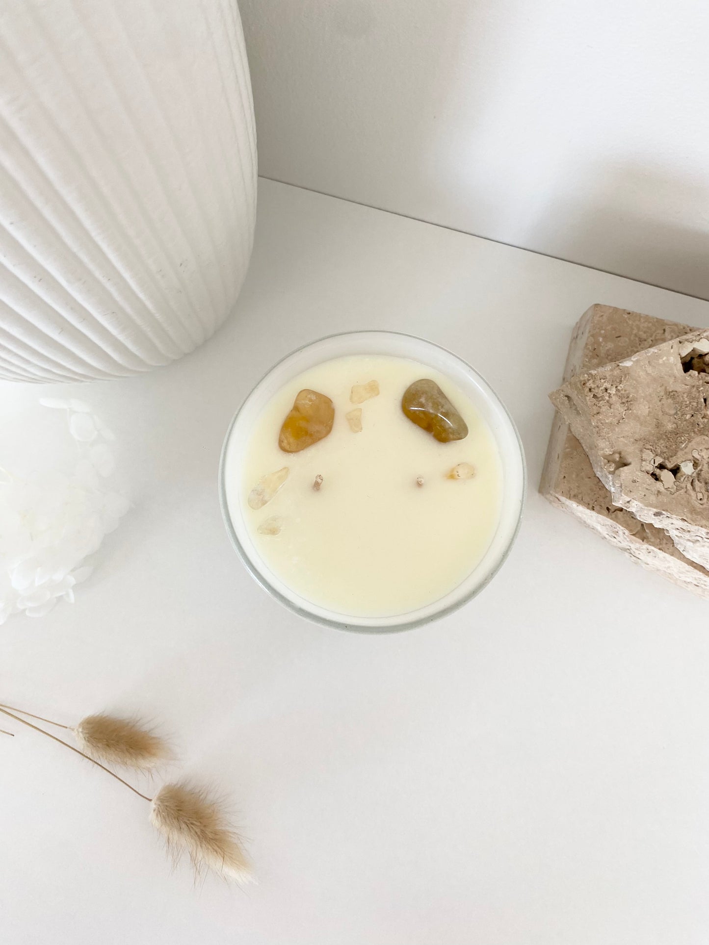 Citrine Crystal Candle | Extra Large | 80+ Hours Burn Time