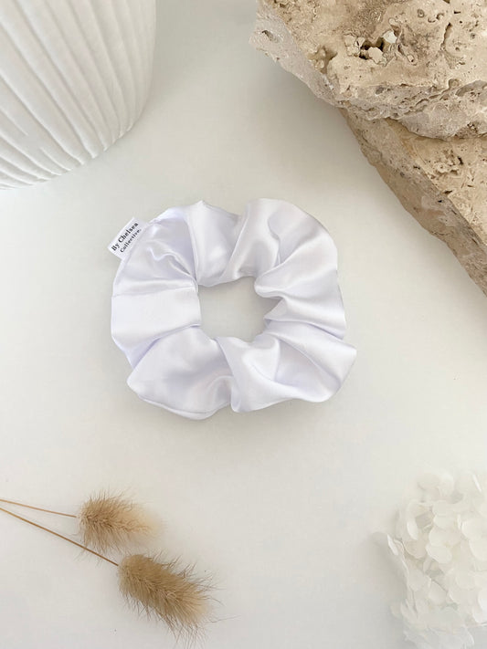 White | Satin Scrunchie