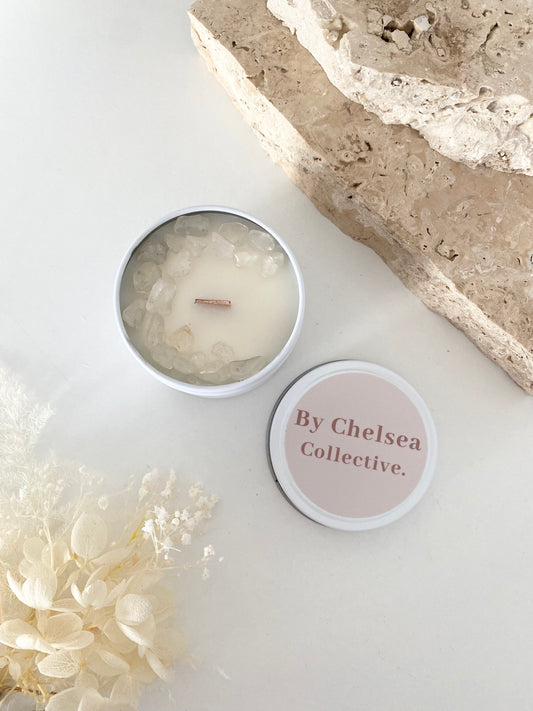 Clear Quartz Crystal Candle | 20+ Hours Burn Time