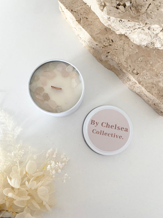 Rose Quartz Crystal Candle | 20+ Hours Burn Time