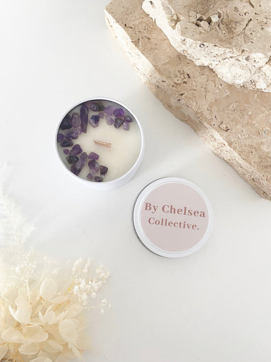 Amethyst Crystal Candle | 20+ Hours Burn Time