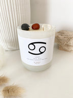 Cancer | Zodiac Crystal Candle | 70+ Hours Burn Time