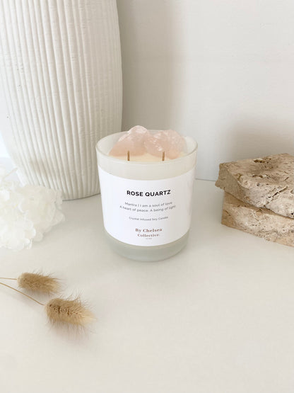 Rose Quartz | Crystal Candle