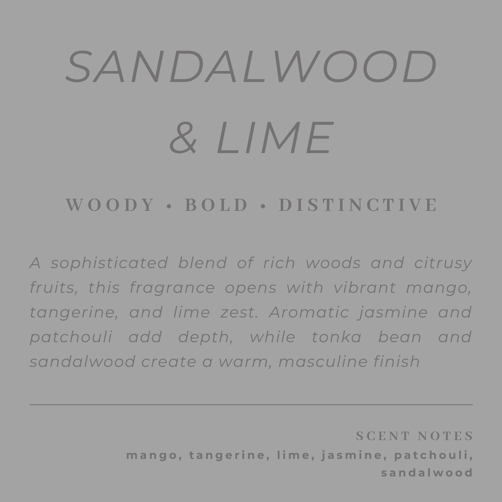 Sandalwood & Lime Candle | 260g | 50+ Hours Burn Time