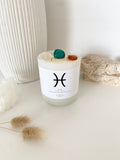 Pisces | Zodiac Crystal Candle | 70+ Hours Burn Time