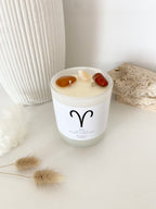 Aries | Zodiac Crystal Candle | 70+ Hours Burn Time