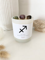Sagittarius | Zodiac Crystal Candle | 70+ Hours Burn Time