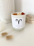 Aries | Zodiac Crystal Candle | 70+ Hours Burn Time