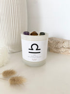 Libra | Zodiac Crystal Candle | 70+ Hours Burn Time