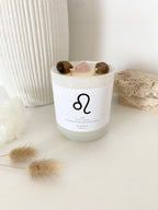 Leo | Zodiac Crystal Candle  | 70+ Hours Burn Time