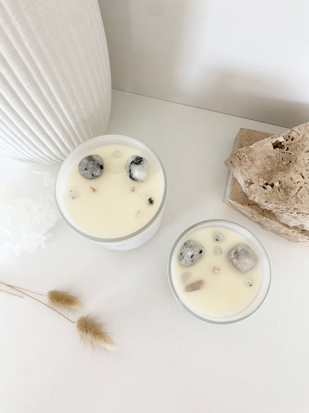 Moonstone Crystal Candle | 50+ Hours Burn Time