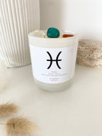 Pisces | Zodiac Crystal Candle | 70+ Hours Burn Time