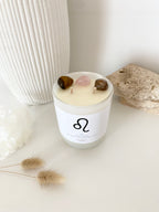 Leo | Zodiac Crystal Candle  | 70+ Hours Burn Time