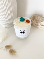 Pisces | Zodiac Crystal Candle | 70+ Hours Burn Time