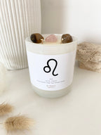 Leo | Zodiac Crystal Candle  | 70+ Hours Burn Time