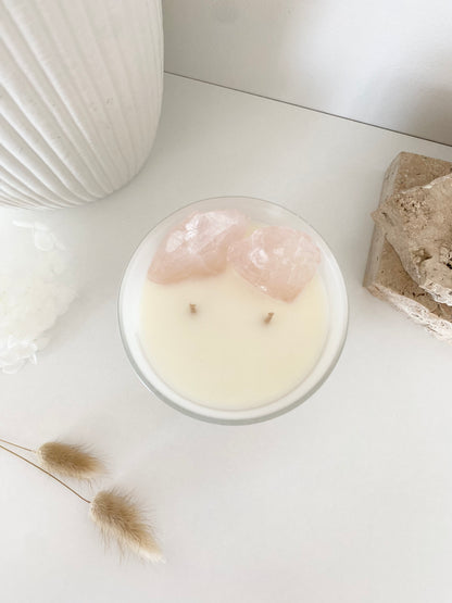 Rose Quartz | Crystal Candle