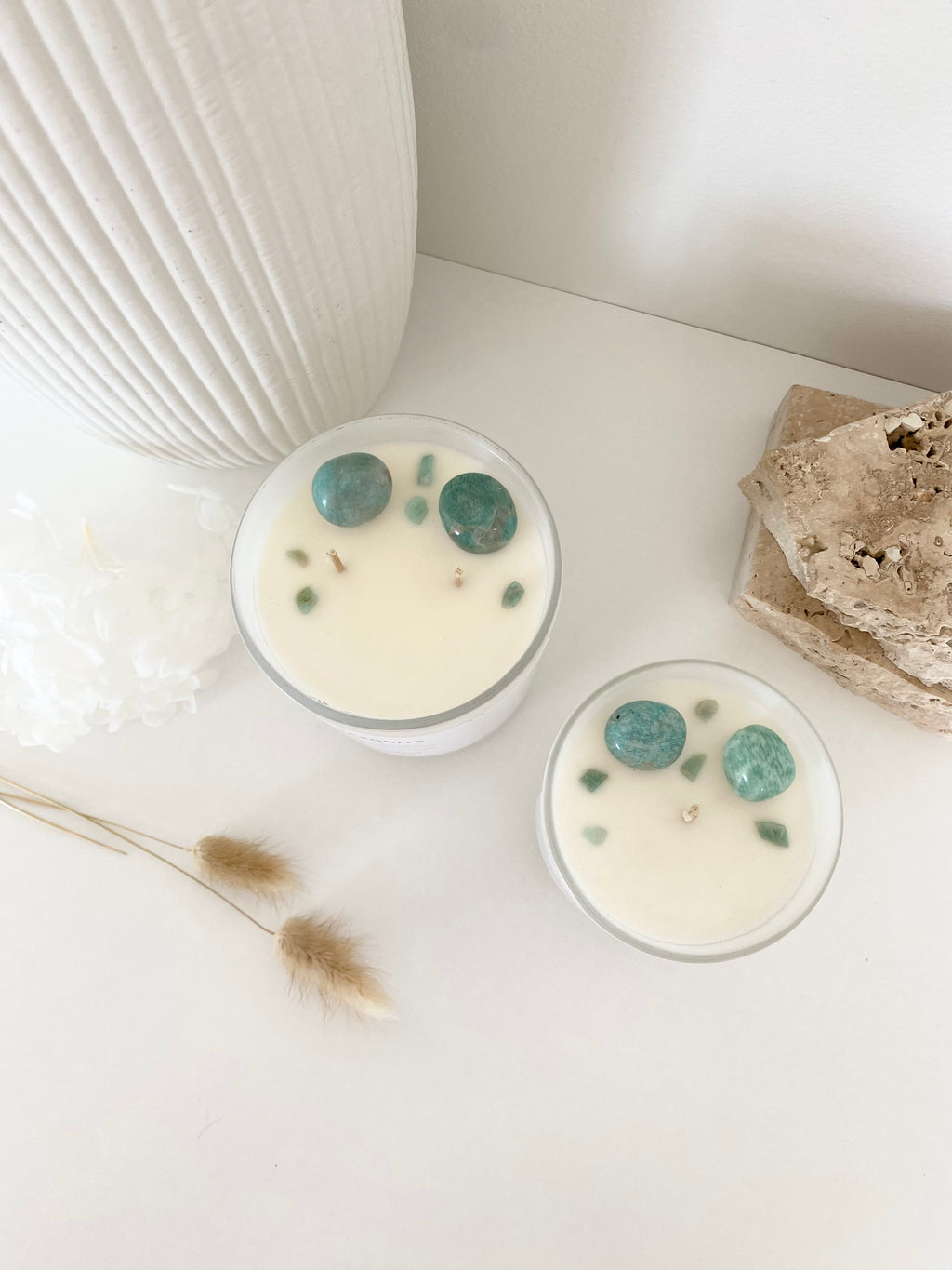 Amazonite Crystal Candle | 50+ Hours Burn Time