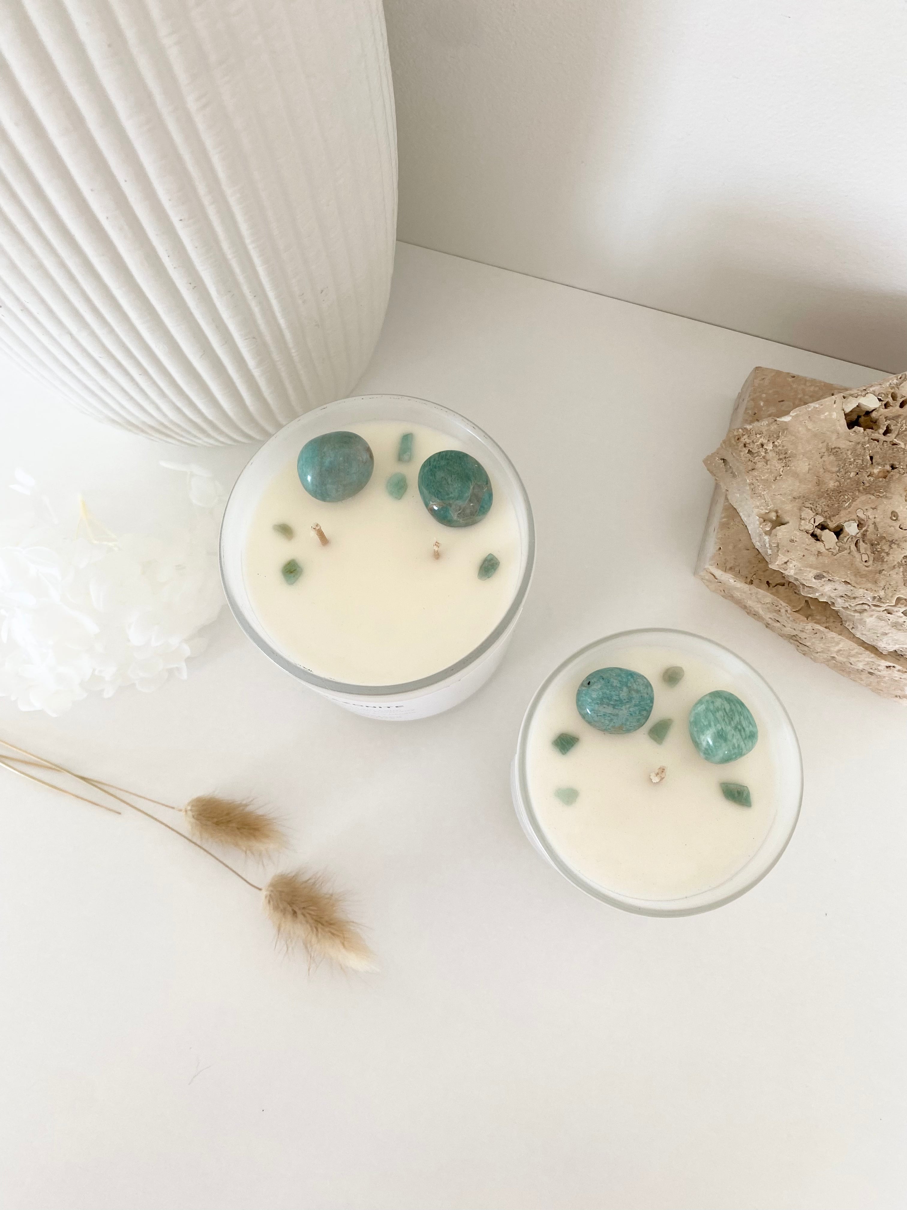 Amazonite Crystal Candle | 50+ Hours Burn Time