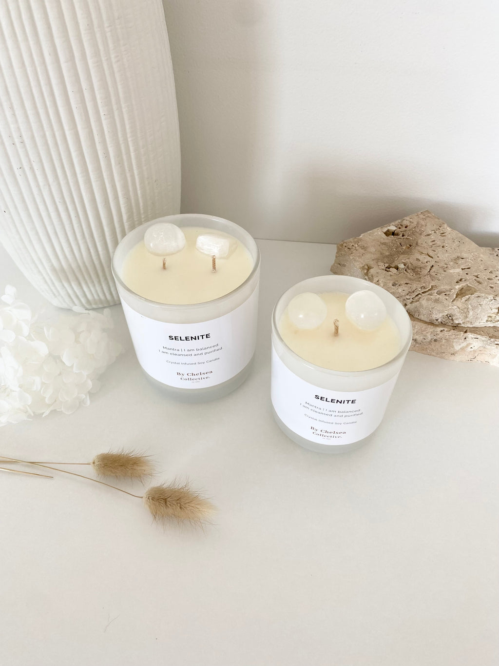Selenite Crystal Candle | 50+ Hours Burn Time