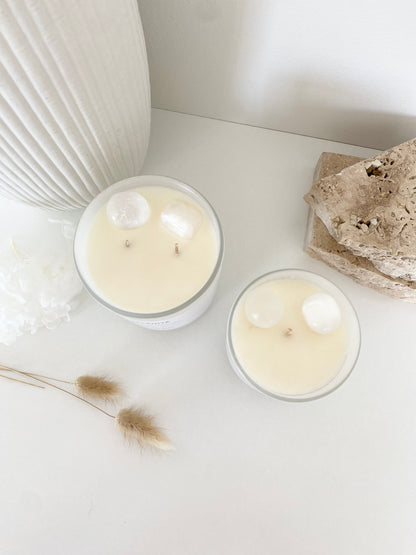 Selenite Crystal Candle | Large | 45+ Hours Burn Time